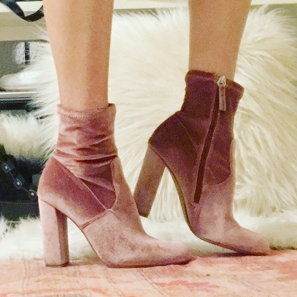 Steve Madden Shoes - Steve Madden Velvet Sock Boot - blush